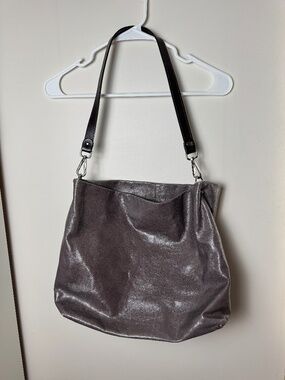 Gianni Chiarini genuine Italian leather gray hobo bag.